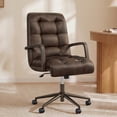 thumbnail image 1 of Spruce & Spring Mid-Century Modern Office Chair with Solid Wood Arms, Faux Leather Desk Chair with Adjustable Height & Tilt for Home Office, Espresso, 1 of 10