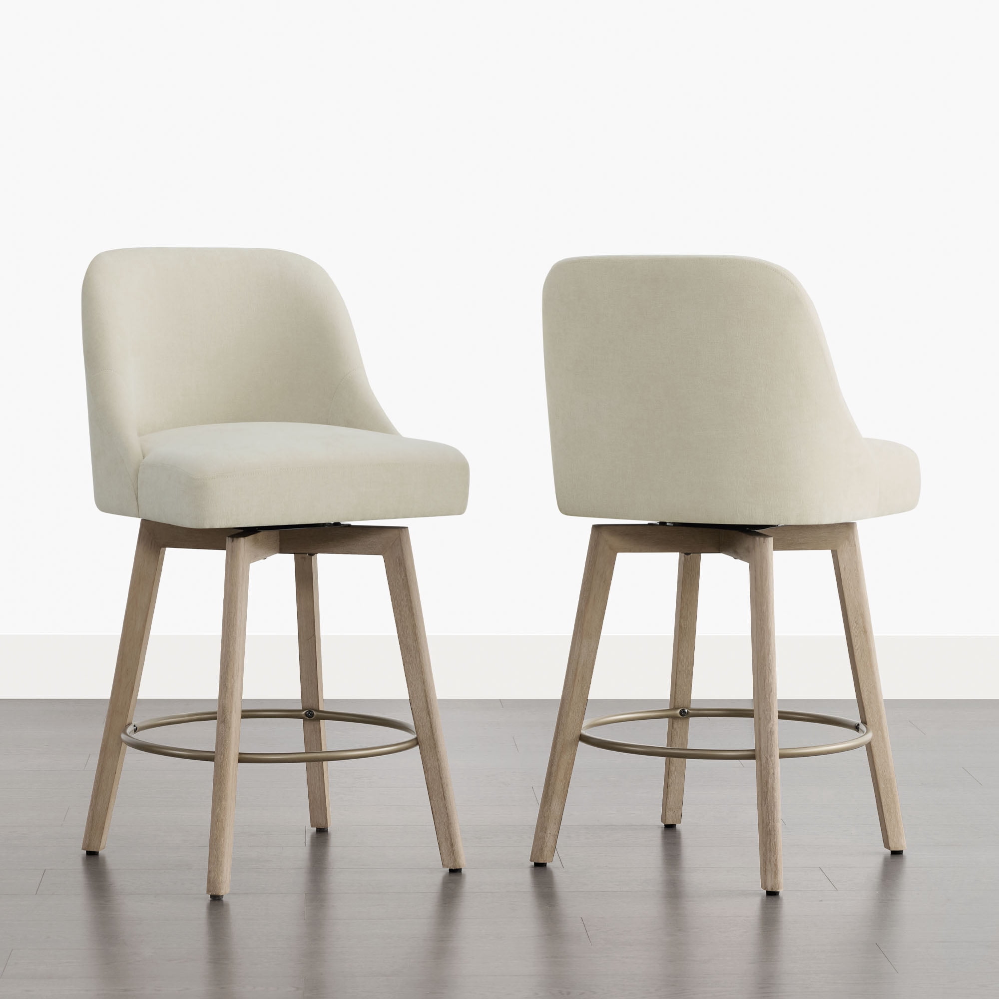 Spruce & Spring Modern Swivel Counter Stool with Upholstered Seat and ...