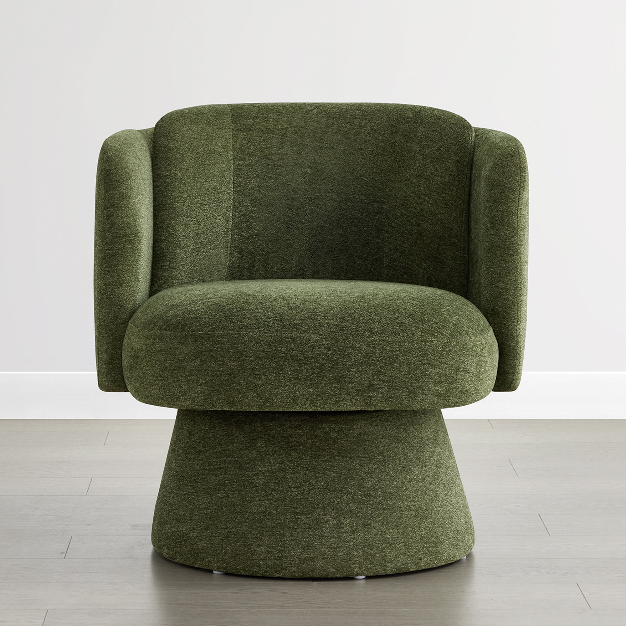 Spruce & Spring Modern Upholstered Swivel Barrel Accent Chair Green, Single