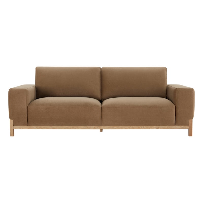 Spruce & Spring Russo 28 Inch Upholstered Ottoman 1 Piece Indoor Use Brown Polyester Blend Fabric