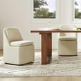 thumbnail image 1 of Spruce & Spring Slipcover Dining Chair with Upholstery and Hidden Casters Set of 2, Sand, 1 of 10