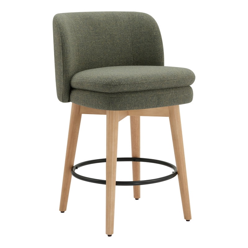 Spruce & Spring Swivel Upholstered Counter Stools Set of 2 Indoor Fabric Stools