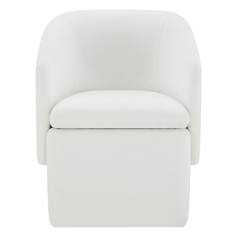 Spruce & Spring Temara Upholstered Storage Dining Chair with Casters Indoor Fabric Dining Chair