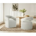 thumbnail image 1 of Spruce & Spring Upholstered Dining Chair with Open Back and Hidden Casters, Single, Linen, 1 of 10