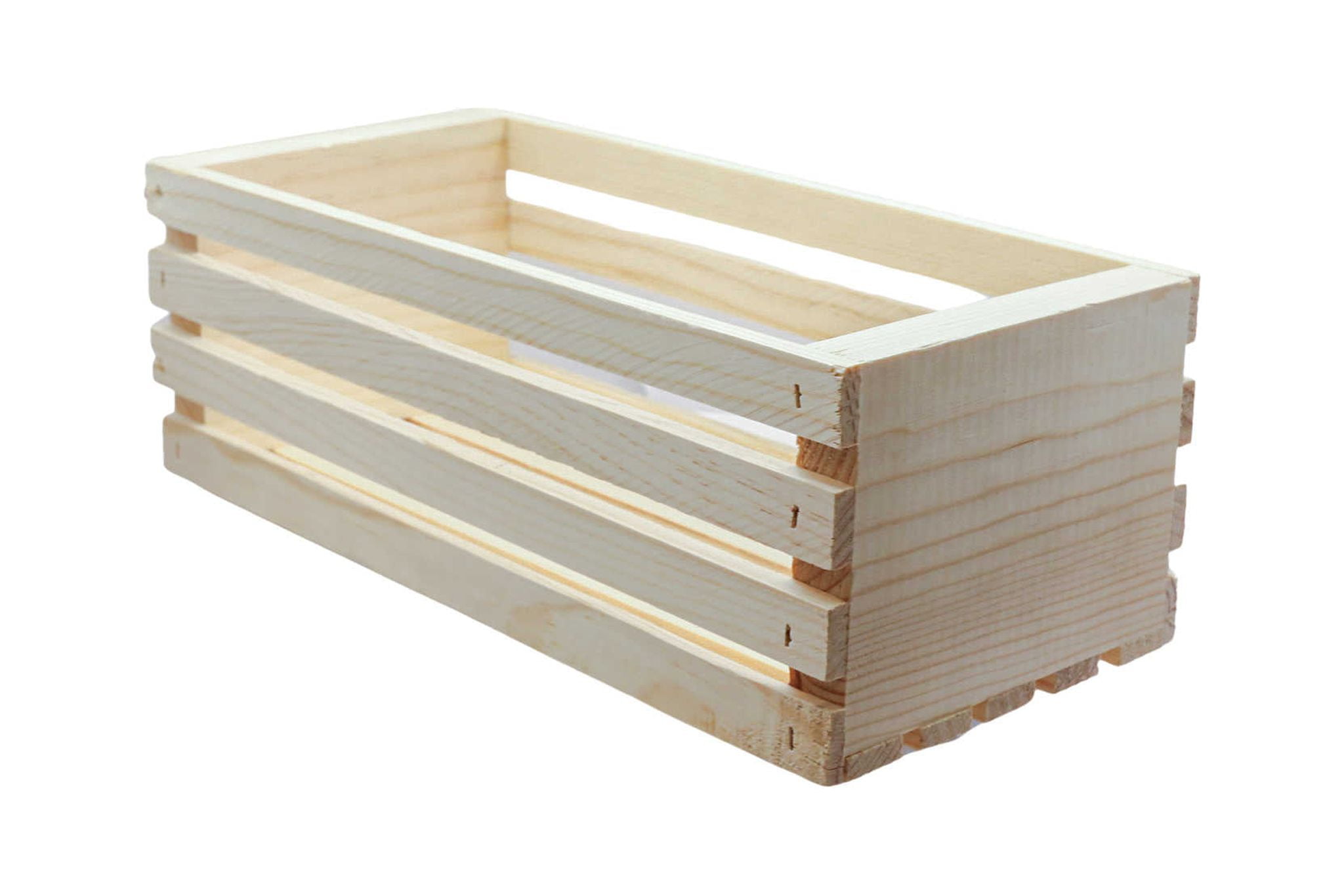 Spruce Street Unfinished Spruce Wooden Crate Small 12 in x 5.5 in x 4 ...