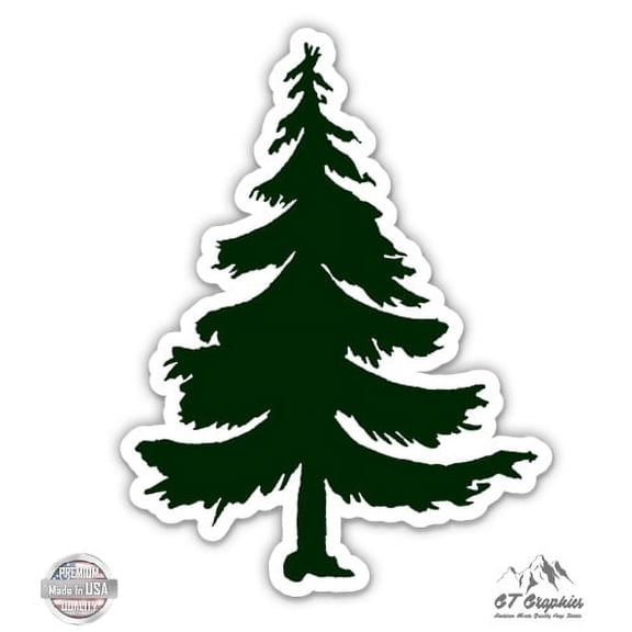 Spruce Tree Green - 3" Vinyl Sticker - For Car Laptop I-Pad Phone Helmet Hard Hat - Waterproof Decal