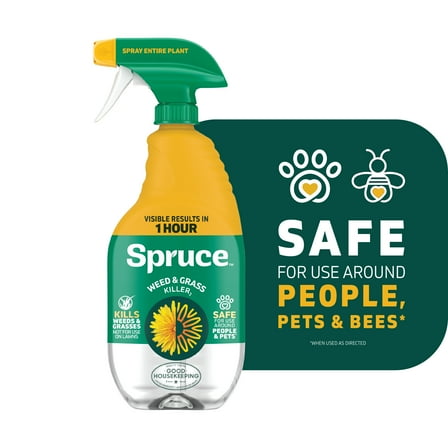 Spruce Weed & Grass Killer Trigger Spray: Kills All Types of Weeds and Grasses, Visible Results in 1 Hour (24 oz Bottle)