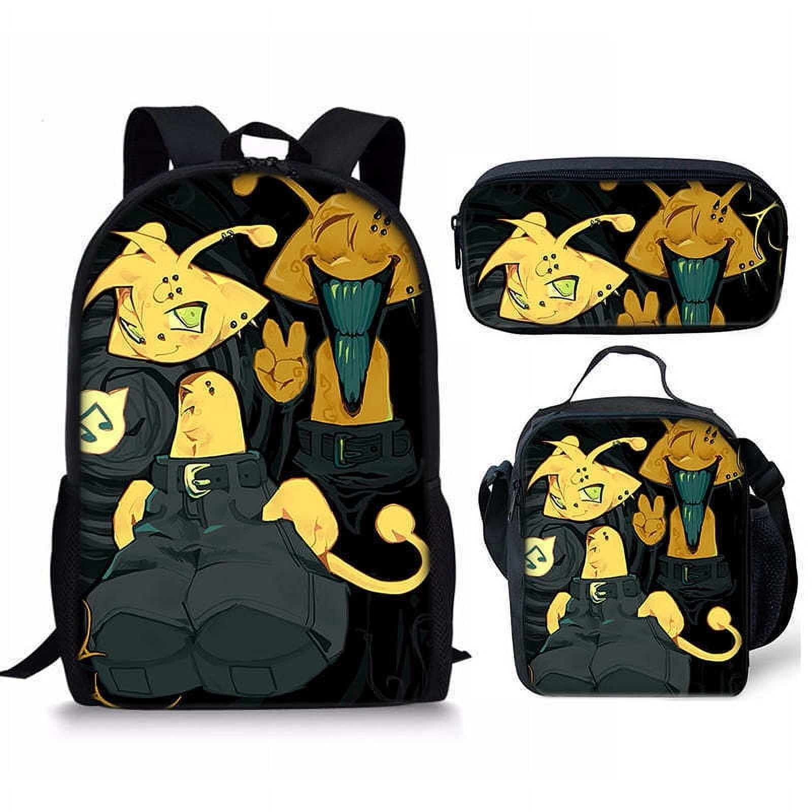 Sprunki Anime Backpack Set 3 Pieces Lunch Bag and Pencil Case for Women ...