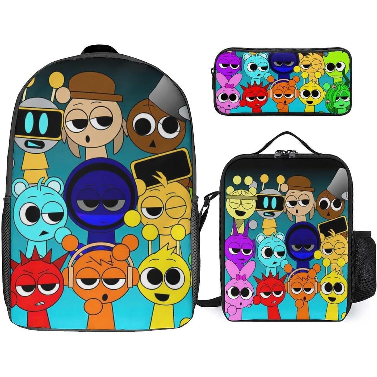 Purple Glitter Sparkle-1 3D Printed 3pcs/Set Bags Laptop Daypack Backpack Lunch Bag Pencil Case