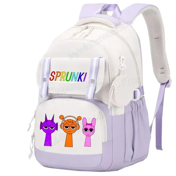 Sprunki Backpack Large Capacity Travel Bag Back To School, Lightweight Backpack for School, Work, Travel