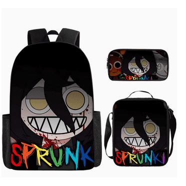 Sprunki Backpacks, 3 In 1 Schoolbags Lightweight Sprunki School Bags for School Travel