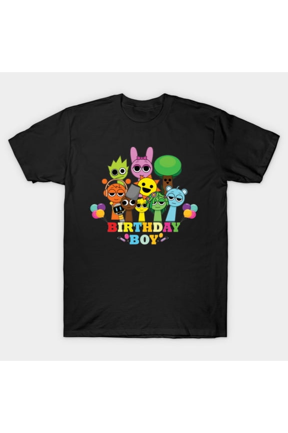 Sprunki Birthday It's My Birthday Party Theme Graphic - Premium Fabric G7194 Unisex T-Shirt, Up to Size 5XL
