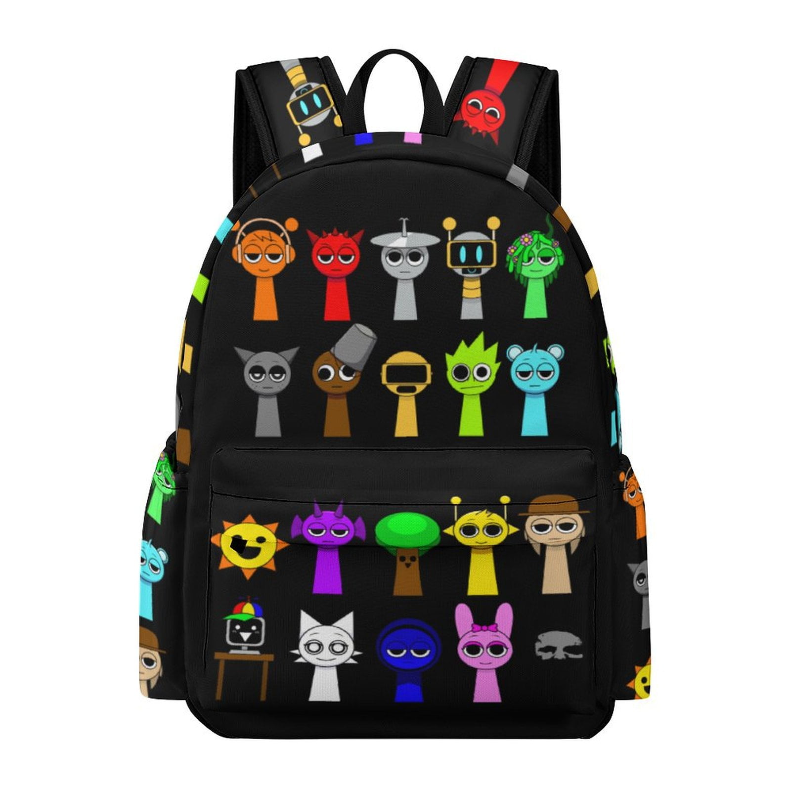 Sprunki Cartoon Backpack Lightweight  with Fabric Black for game fans