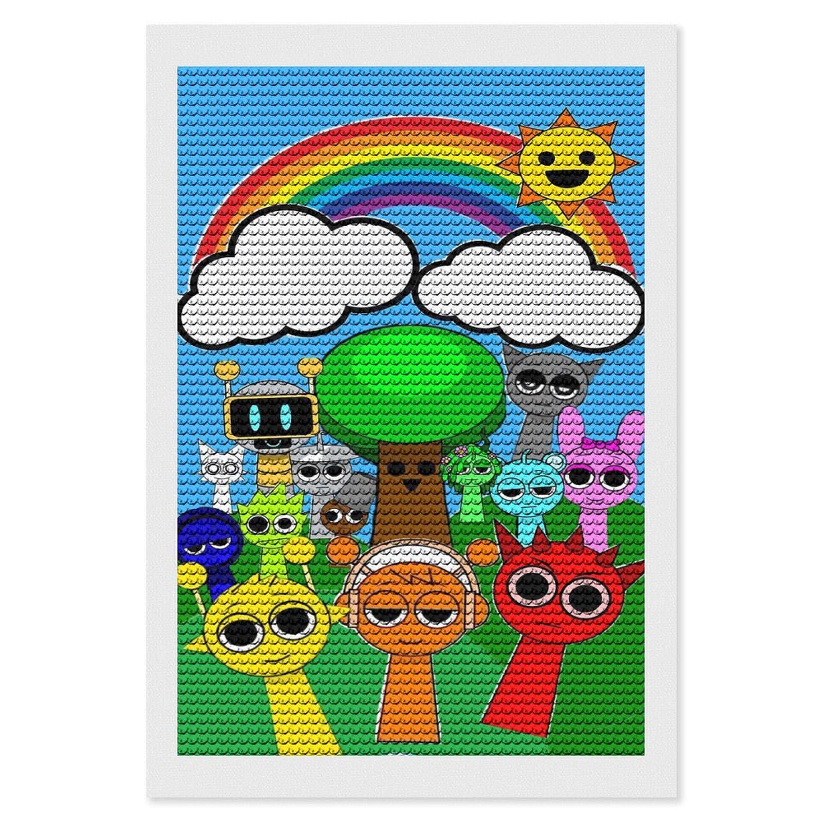 Sprunki Diamond Art Kits for Adults Beginners Round 5D Paint with ...