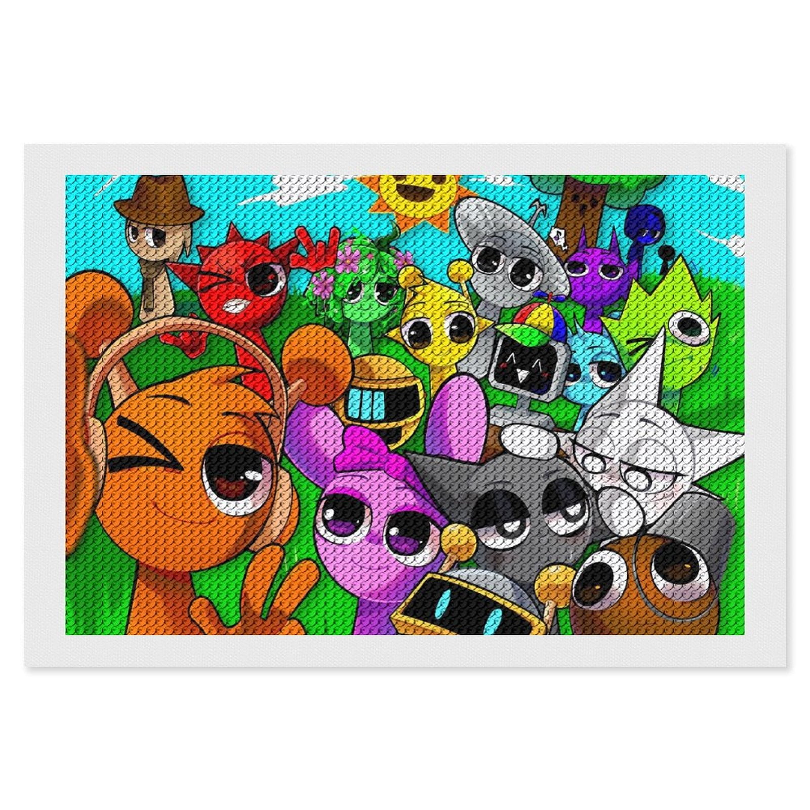 Sprunki Diamond Art Kits for Adults Beginners Round 5D Paint with ...