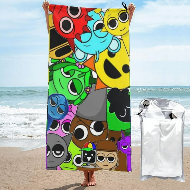 Sprunki Fluffy Bath Towels Quick Drying Lightweight Pool Skin-Friendly Towel Bathroom Home