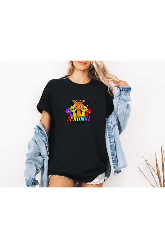 Sprunki Fun and Vibrant Fashion Graphic Print Logo Unisex T-Shirt