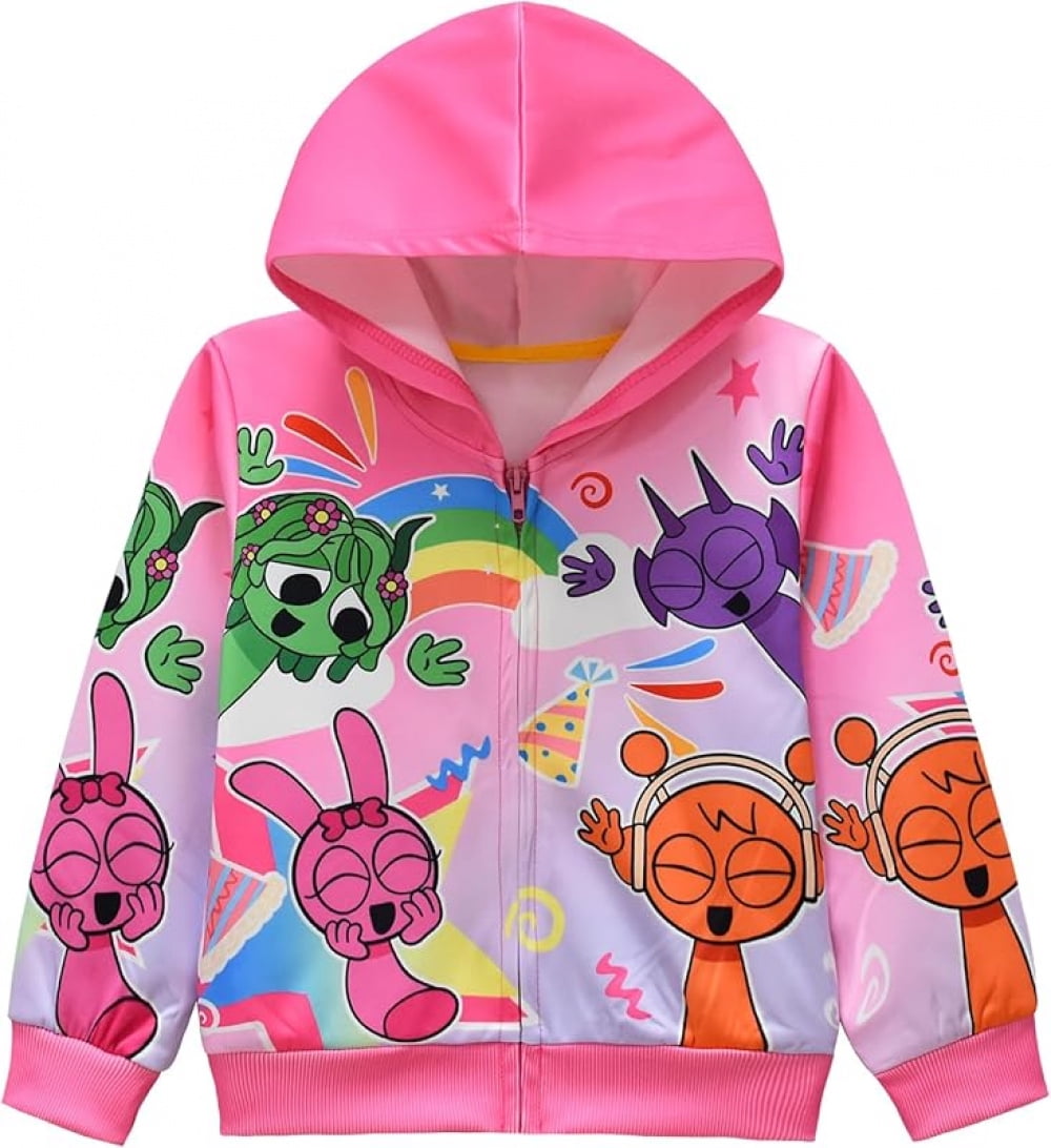 Sprunki Jacket Sprunki Hooded Zipper Jacket Sprunki Game Costume Boys Cartoon Long ...