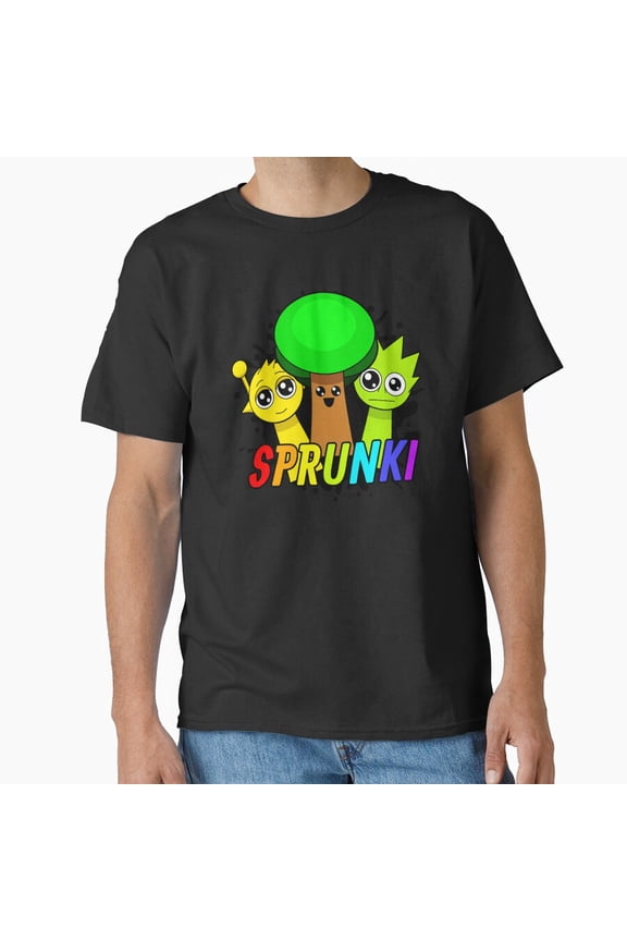 Sprunki Kids Style Tree Simon Lime Cute Cartoon Art Unisex T-Shirt, up to size 5XL