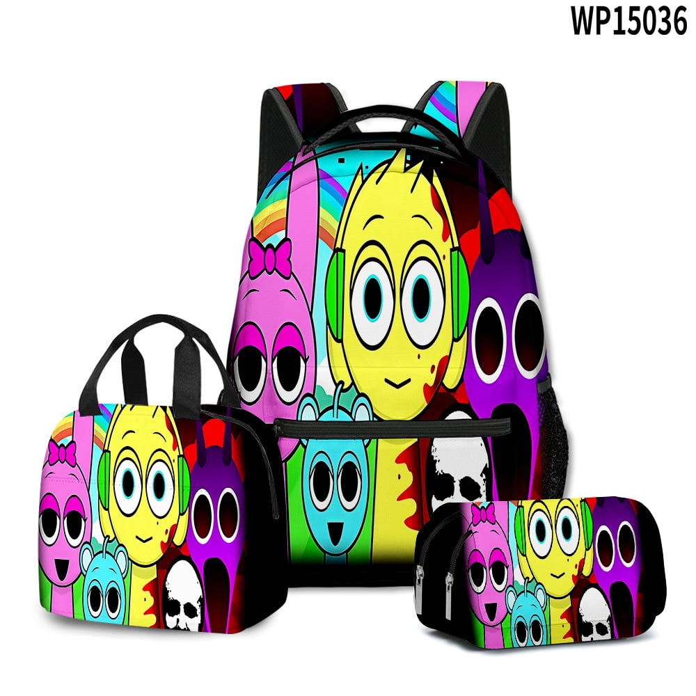Pcs3 Backpack Sprunki Lncredibox Anime Backpack for Teens Womens Mens Stylish Daypack ...
