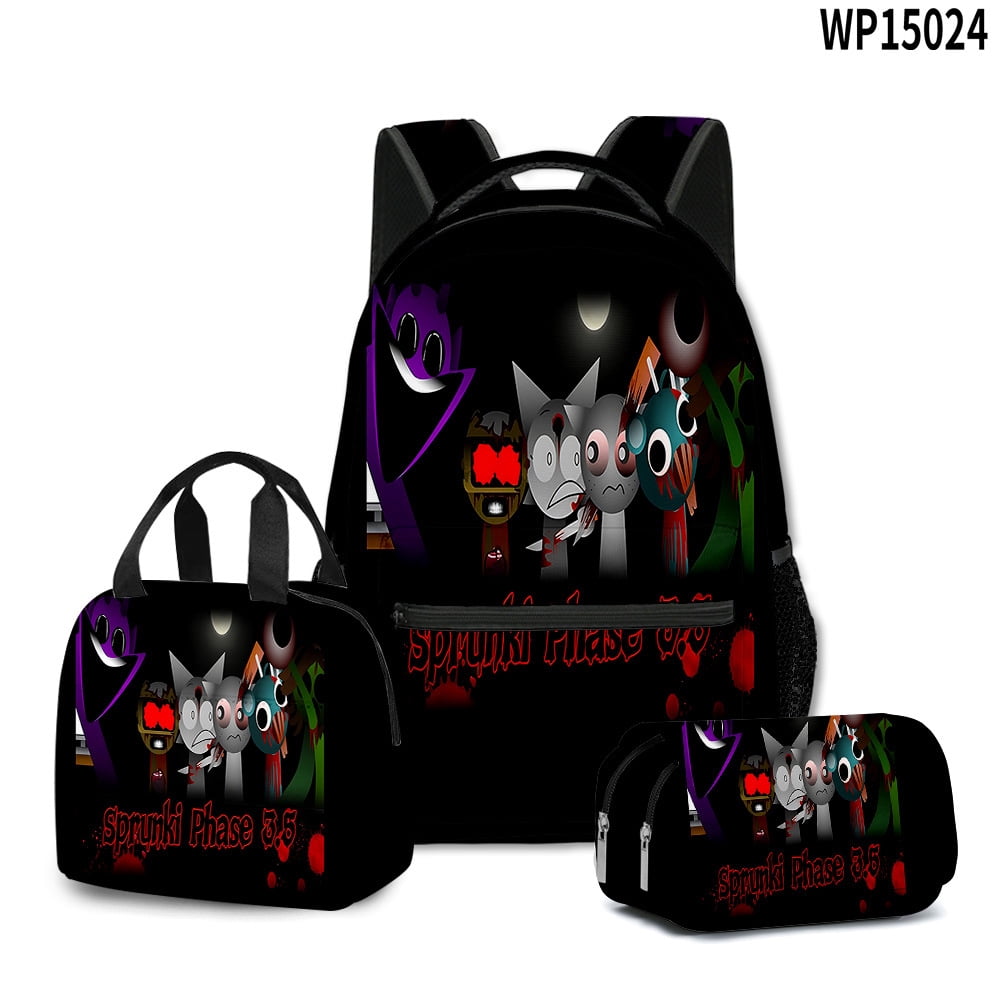Pcs3 Backpack Sprunki Lncredibox Anime Backpack for Teens Womens Mens Stylish Daypack ...