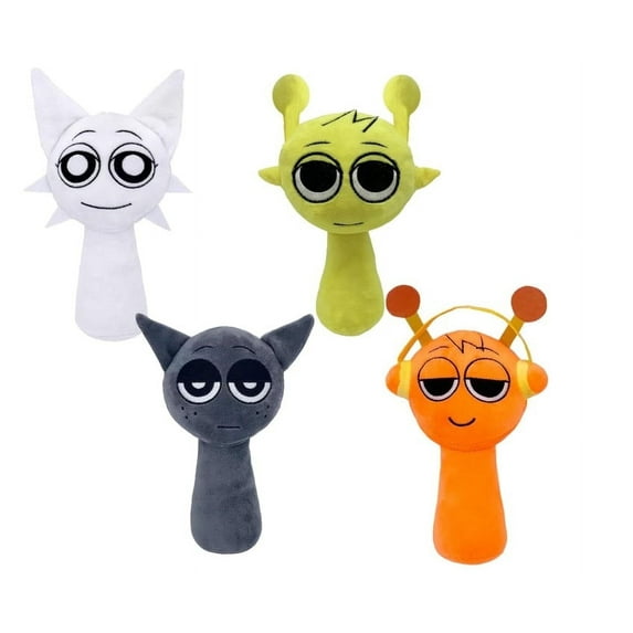 Sprunki Plush, Sprunki Game Plush, Wenda Sprunki, Sprunki Gray, for Kids (Oren+Wenda+Simon+Gray) 4pcs, 8.6"