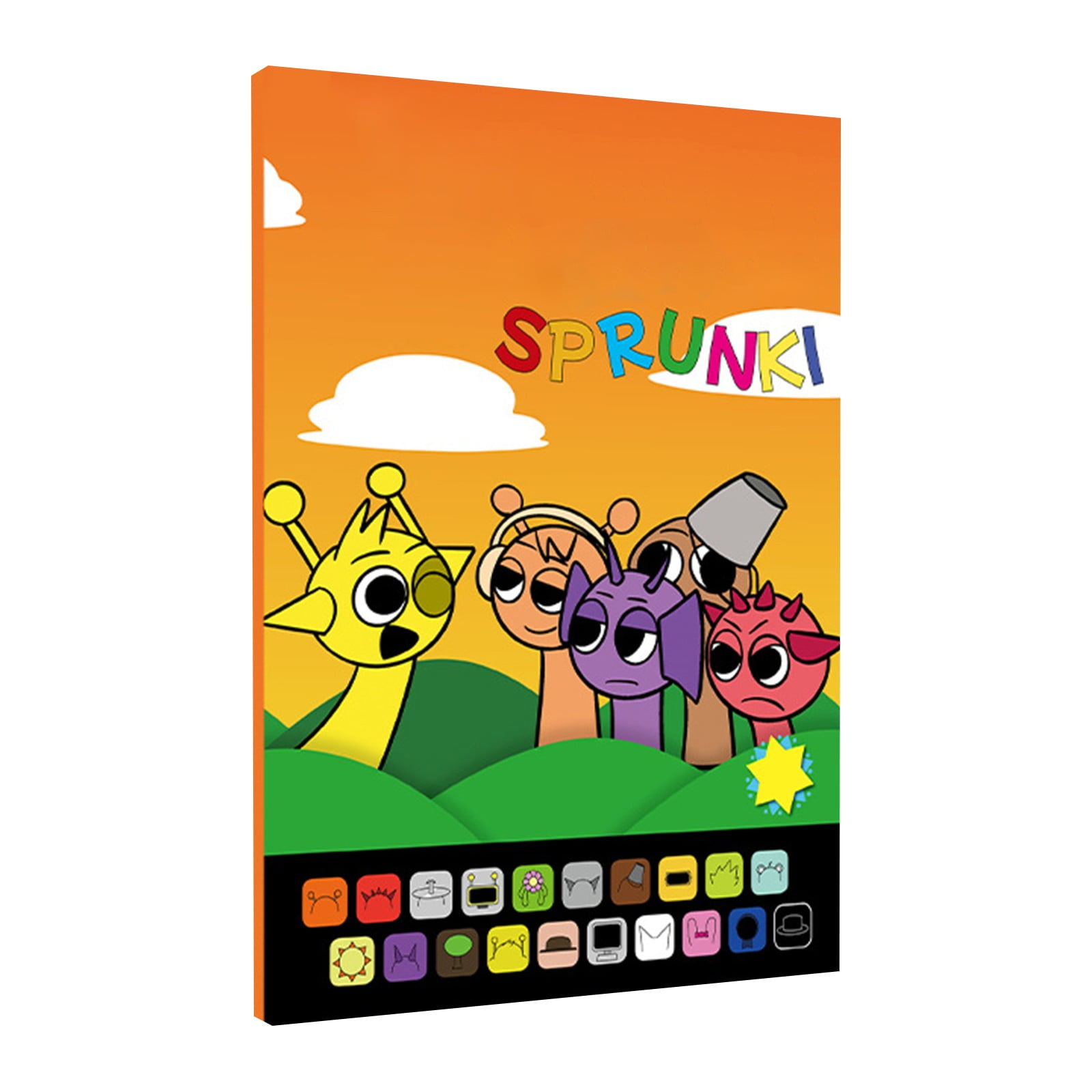 Sprunki Plush Toys Handwriting Book,Coloring Books,Tracing Book, Line ...