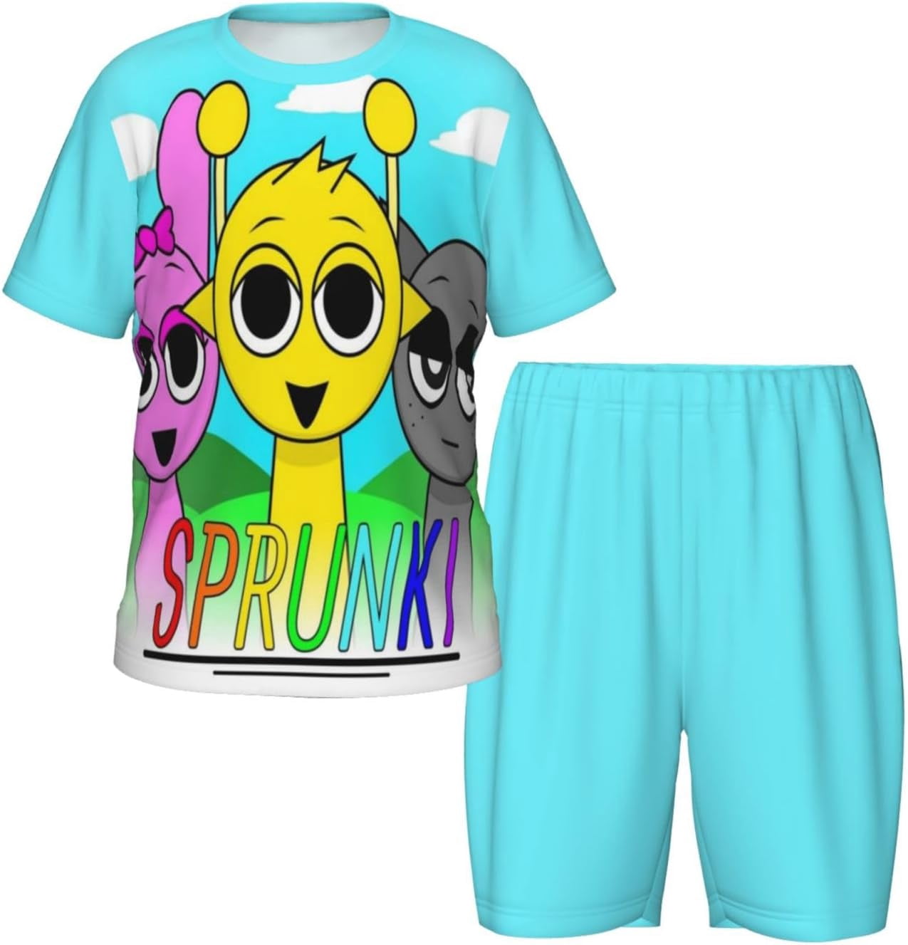 Sprunki Short Sleeved Set, Suitable For Both Men And Women, Comfortable ...