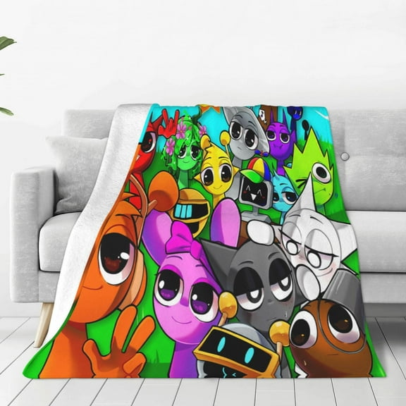 Sprunki Throw Blanket Warm Cozy Plush Flannel Blankets For Couch Bedroom Home Decor All Seasons 50"X40"