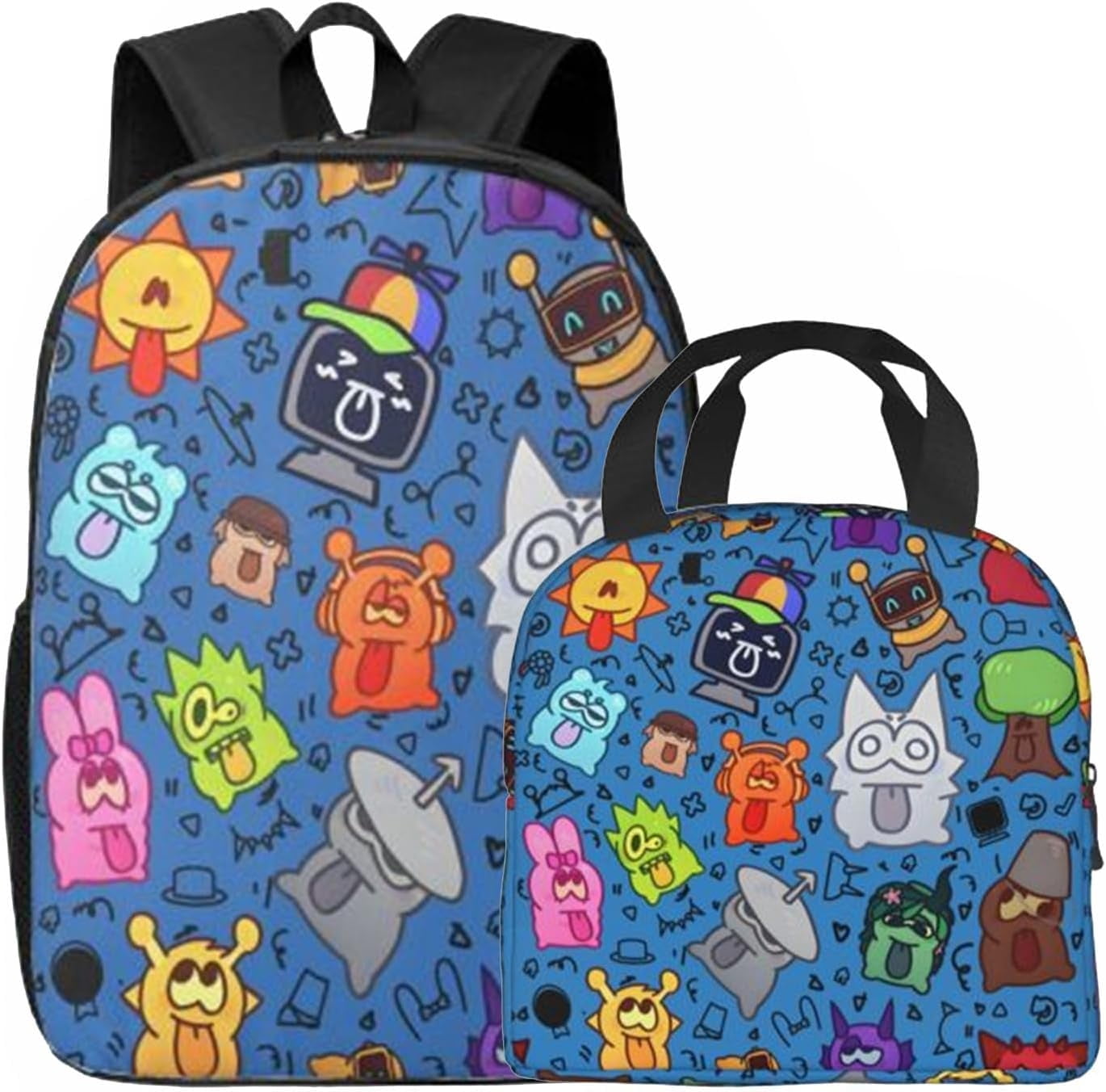 Sprunki Fashion Backpack – Classic Print, Large Capacity Casual Daypack For Travel & School