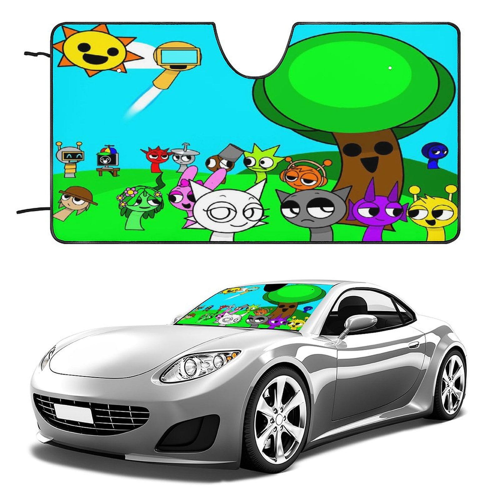 Sprunki Windshield Sun Shade, Front Foldable Windshield Sunshade, Car ...