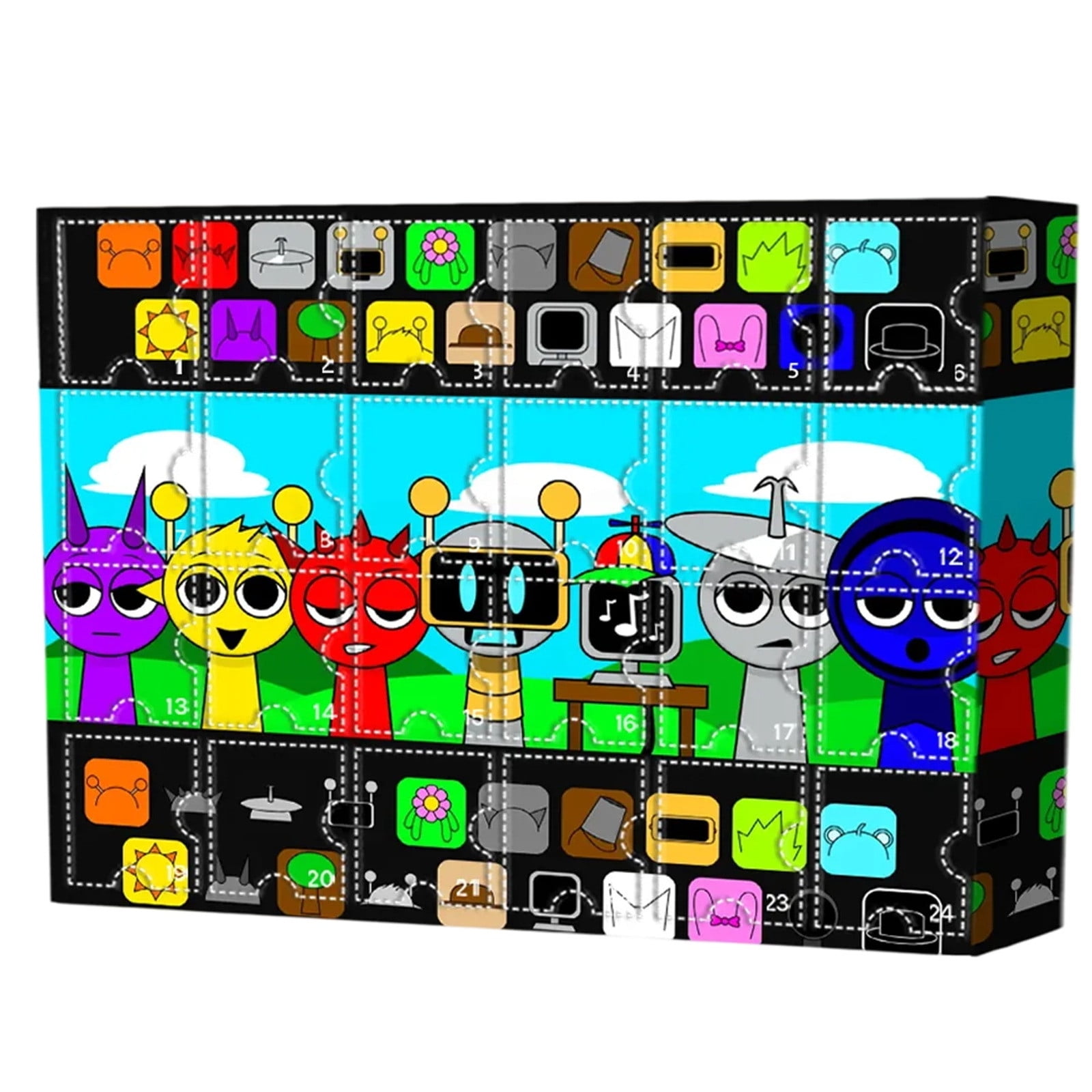 Sprunki plush Advent Calendar Contains 24 Gifts, Cute Figures Doll