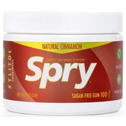 Spry Fresh Natural Xylitol Chewing Gum, Aspartame-Free, Sugar-Free Cinnamon, 100 Pieces, Pack of 2