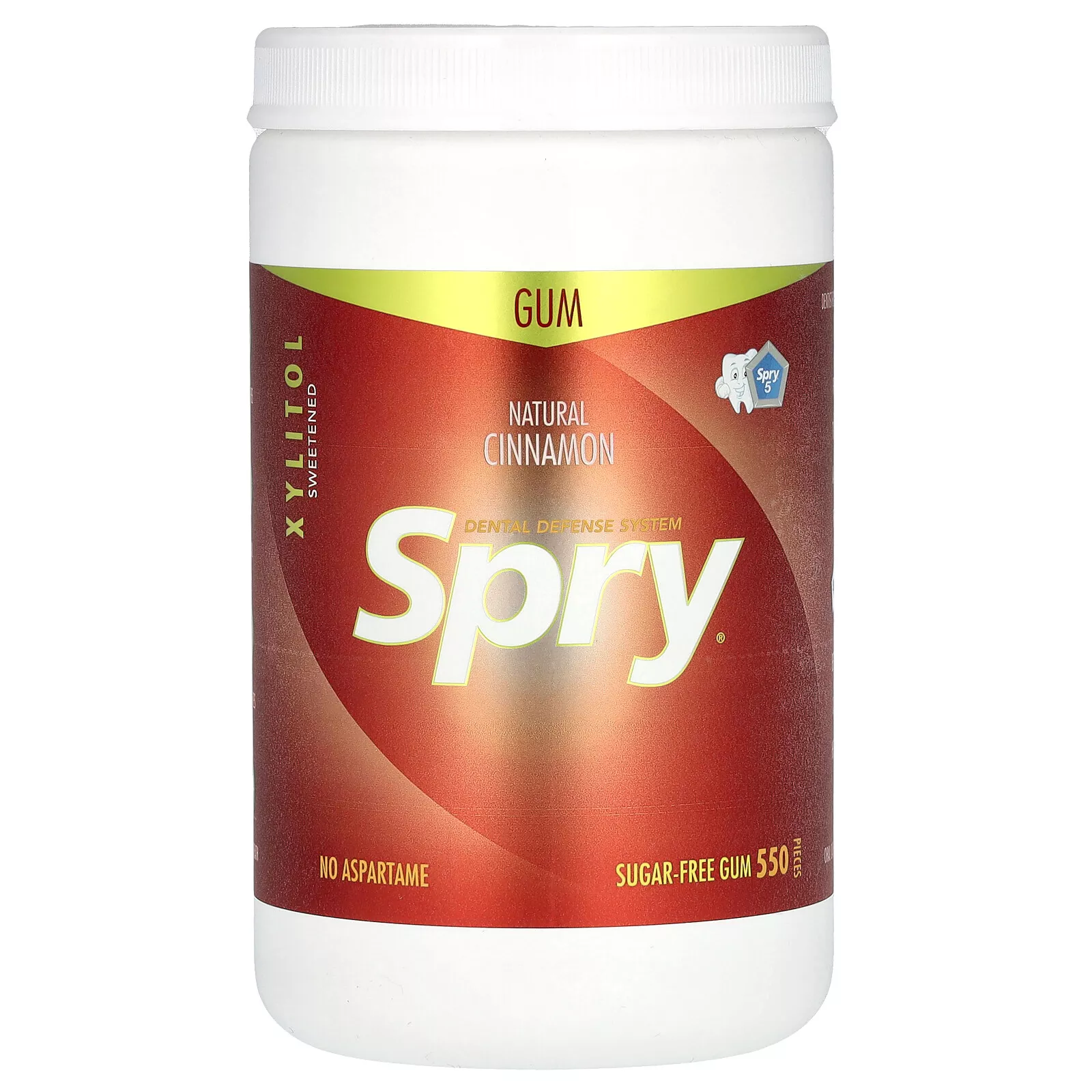 Spry Fresh Natural Xylitol Chewing Gum, Aspartame-Free, Sugar-Free Cinnamon, 550 Pieces, Pack of 1