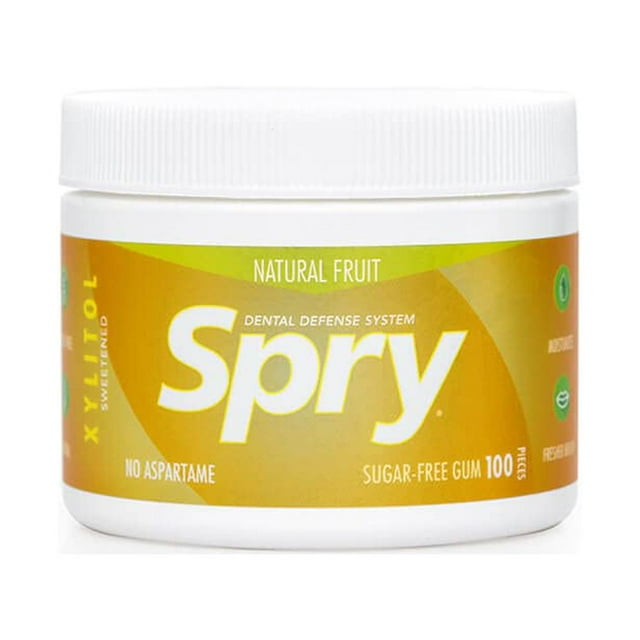 Spry Fresh Natural Xylitol Chewing Gum Dental Defense System Aspartame