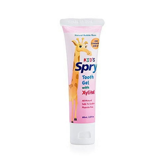 Spry Kid's Xylitol Tooth Gel, Natural Bubble Gum, 2 fl oz, 3 Pack