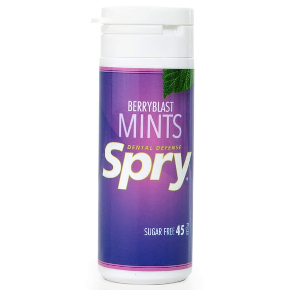 Spry Sugar-Free Xylitol Mints for Oral Health,Gluten-Free, Bad Breath, Berry Blast 45 Count 1 Pack