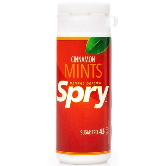 Spry Sugar-Free Xylitol Mints for Oral Health,Gluten-Free, Bad Breath, Cinnamon, 45 Count 1 Pack