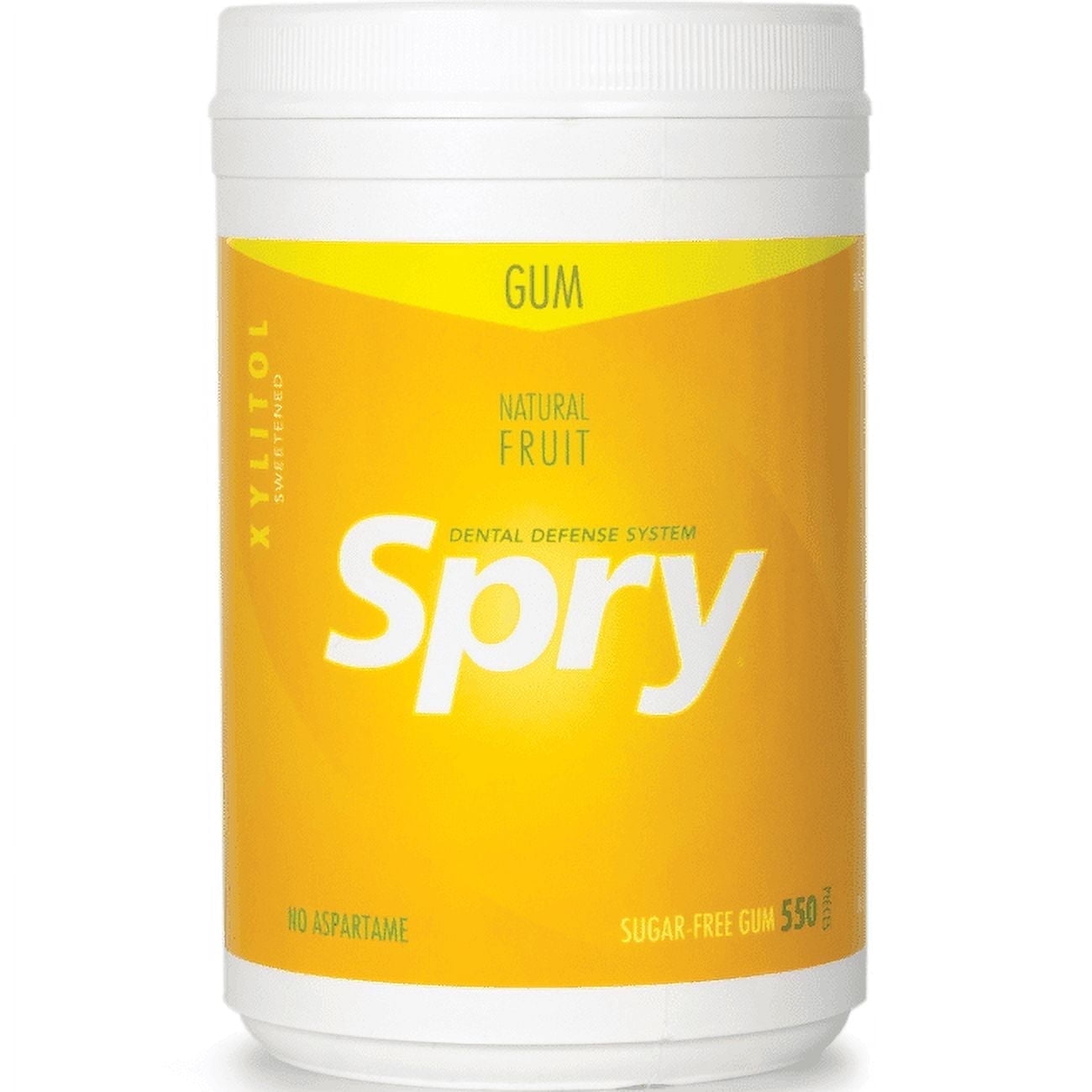 Spry Xylitol Chewing Gum, Dental Defense, Aspartame-Free Sugar-Free, Fresh Fruit, 550 Pieces 1 pack