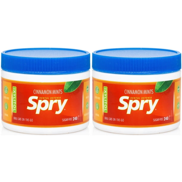 Spry Xylitol Cinnamon Mints Sugar Free Candy Breath Mints That
