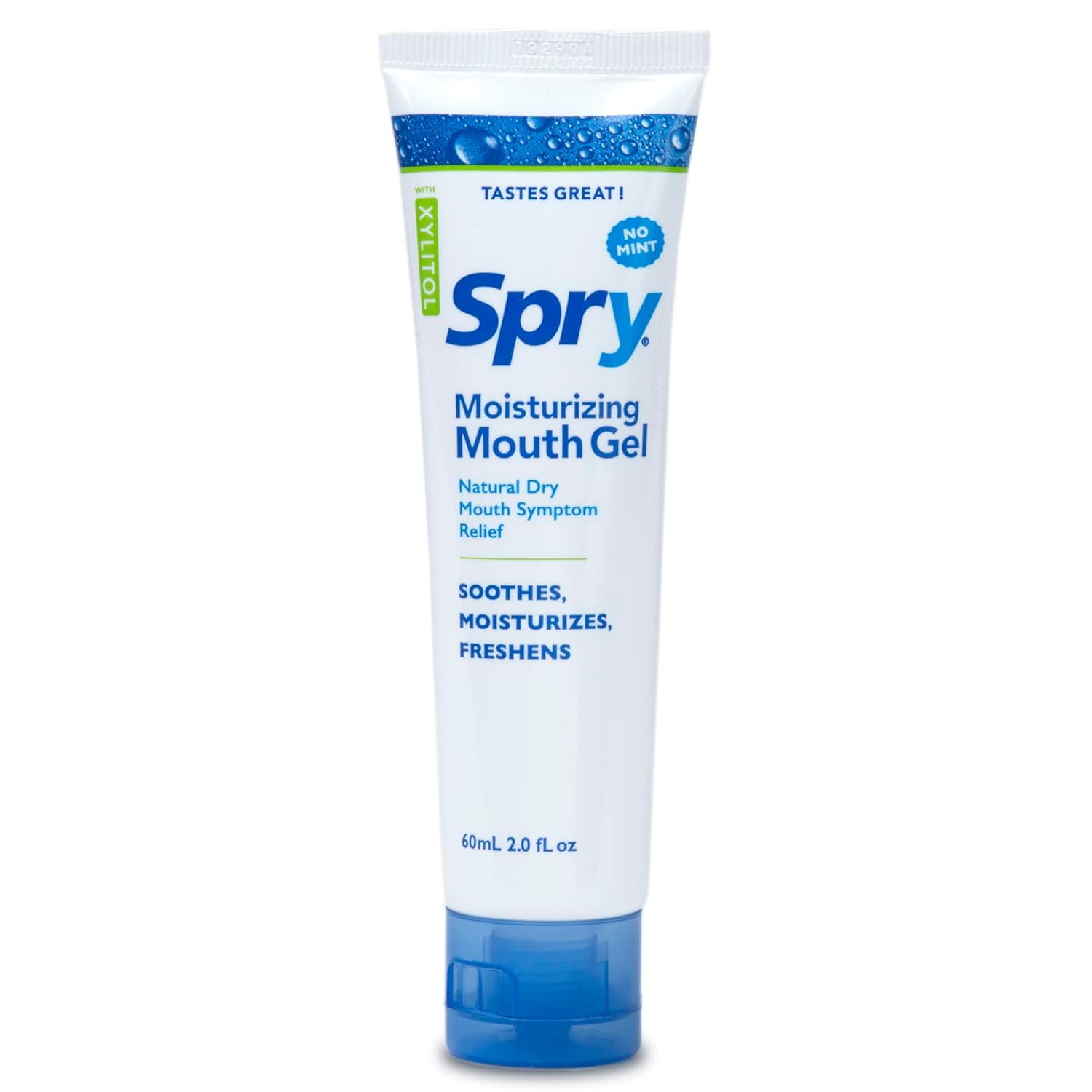 Spry Xylitol Dry Mouth Gel, Natural, Long Lasting Mint Free and Sugar