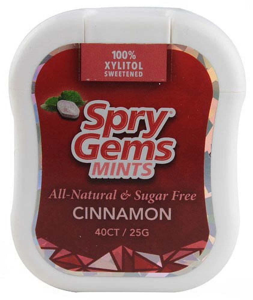 Spry Xylitol Gem Mints, Natural Cinnamon, 40 Ct