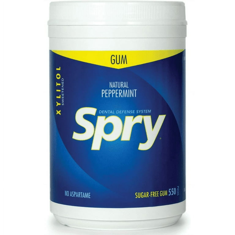Spry, Dental Defense, Xylitol Peppermint Chewing Gum, 100 Pcs