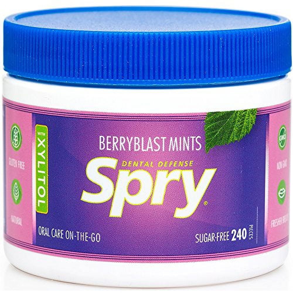 Spry Xylitol Mints, Berry Blast, 240 Count Breath Mints That Promote Oral Health, Increase