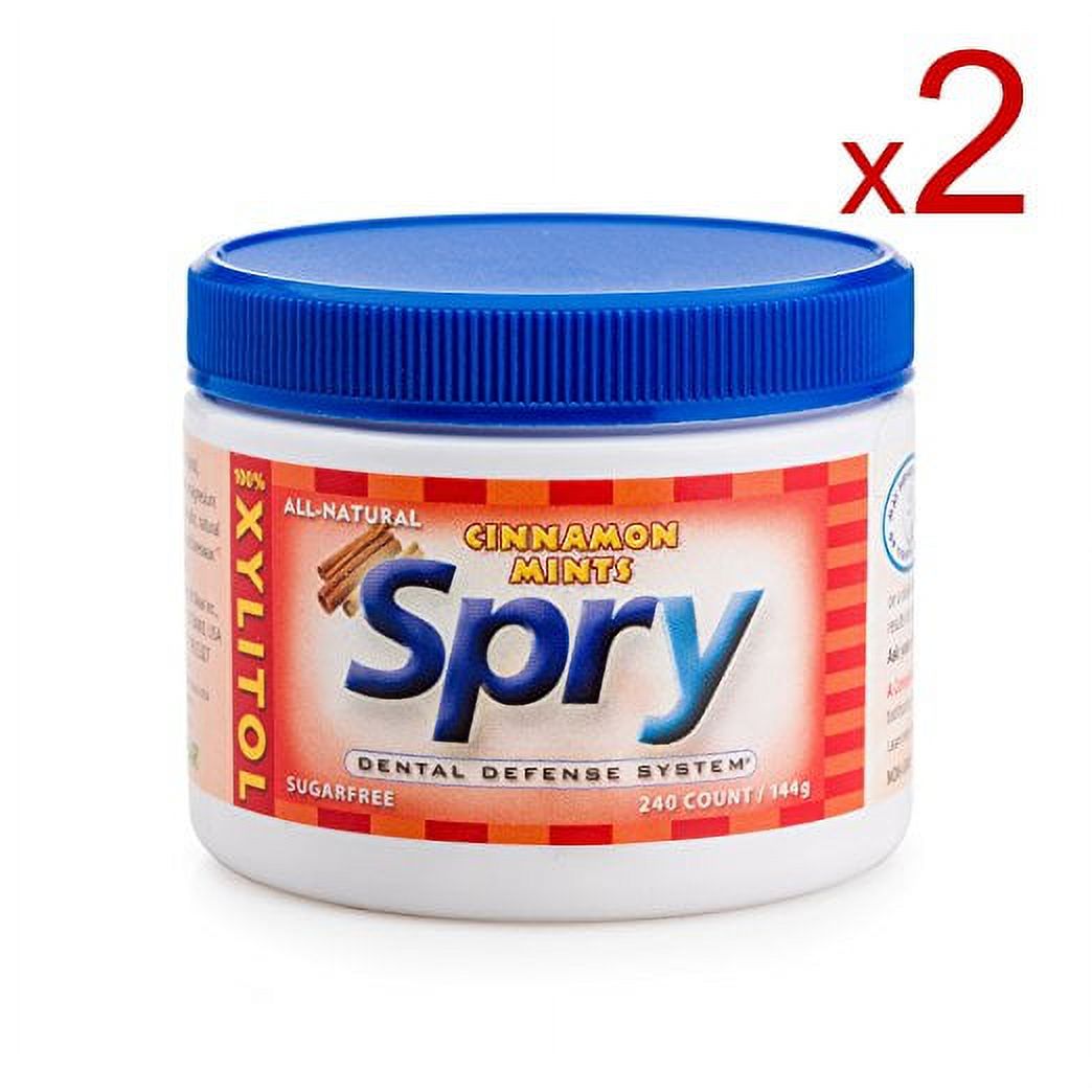 Spry Xylitol Mints, Natural Cinnamon, 240ct (2 Pack)