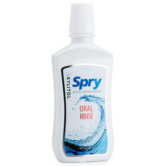 Spry Xylitol Mouthwash, Natural Ingredients, Enamel Support Oral Rinse, Cool Mint 16 fl oz 2 Pack