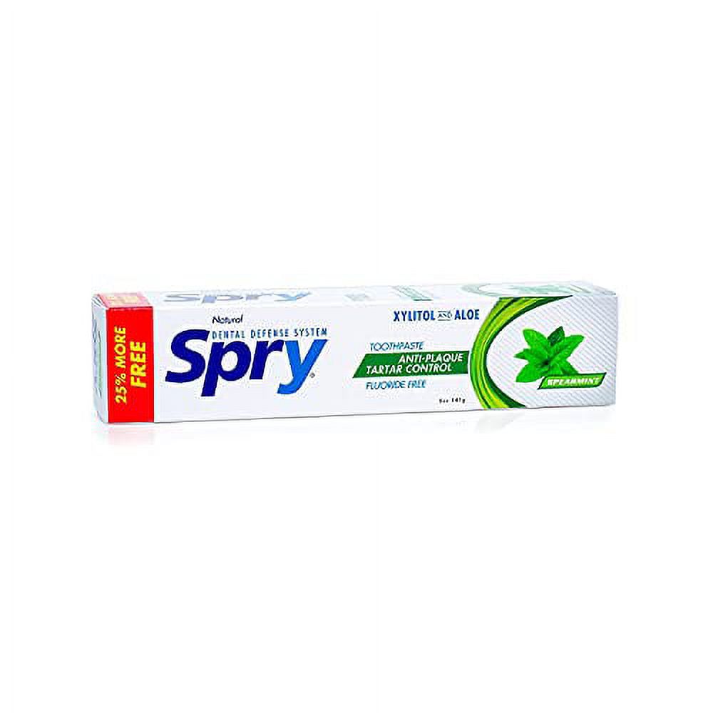 Spry Xylitol Toothpaste 5oz, Fluoride Free Toothpaste Adult and Kids, Teeth Whitening Toothpaste
