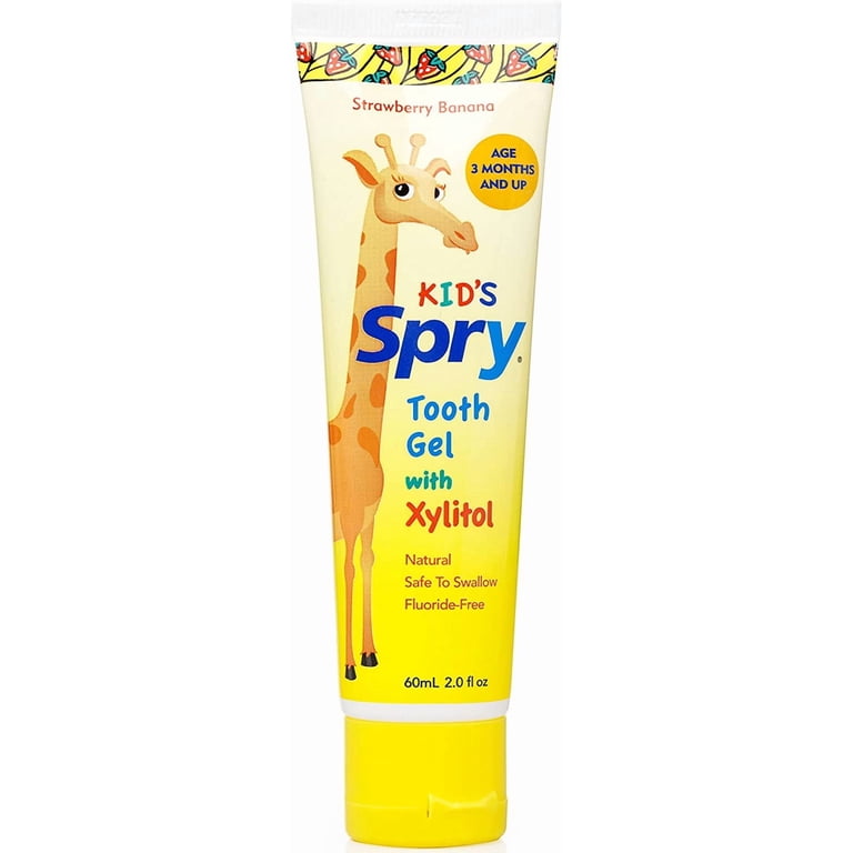 Spry Xylitol Tooth Gel for Kids 3 Months+, Strawberry Banana
