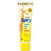 Spry Xylitol Natural Tooth Gel, Fluoride-Free, Strawberry Banana Flavor, 2 fl oz, 1 Pack, For Kids 3 Months Plus
