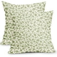 thumbnail image 1 of Sps ssion 20” x 20” Vintage Green and Cream Floral Cotton Pillow Covers, Soft (2 Count), 1 of 6